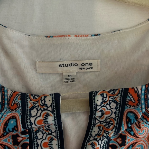 Studio One Elegant Paisley Quarter Length Sleeve Dress - Picture 9 of 10